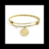 Marlù BRACCIALE RIGIDO BANGLE PENDENTE SOLE CON PERLA E CRISTALLO PVD ORO