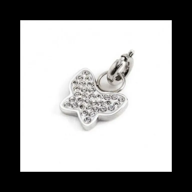 Marlù CIONDOLO ACCIAIO STRASS BIANCHI FARFALLA