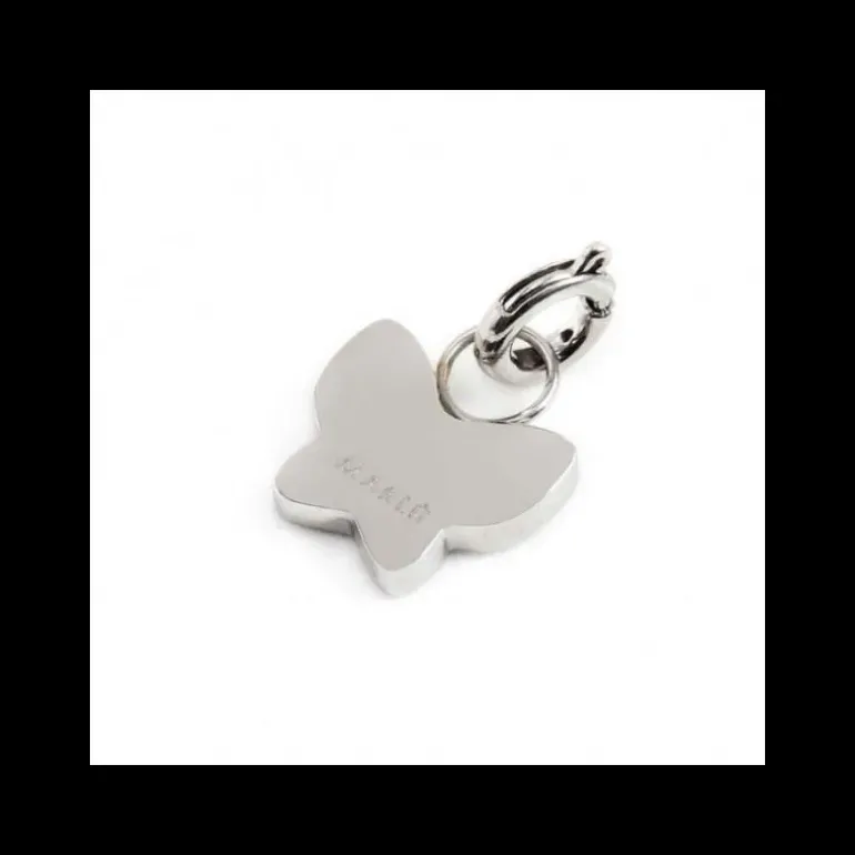 Marlù CIONDOLO ACCIAIO STRASS BIANCHI FARFALLA