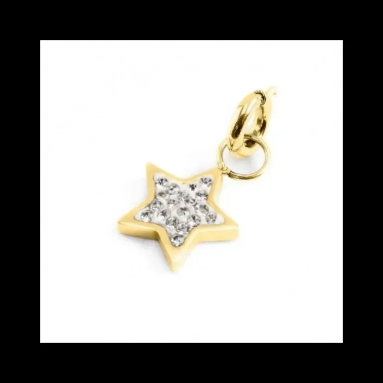 Marlù CIONDOLO ORO PVD STRASS BIANCHI STELLA