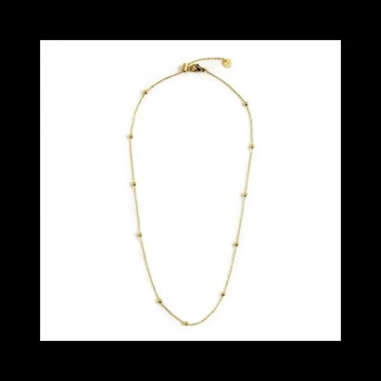 Marlù Collana Acciaio 44Cm Con Sfere Pvd Oro