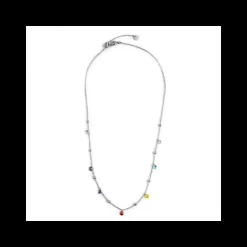 Marlù COLLANA ACCIAIO 45CM CON CRISTALLI COLORATI E SFERE