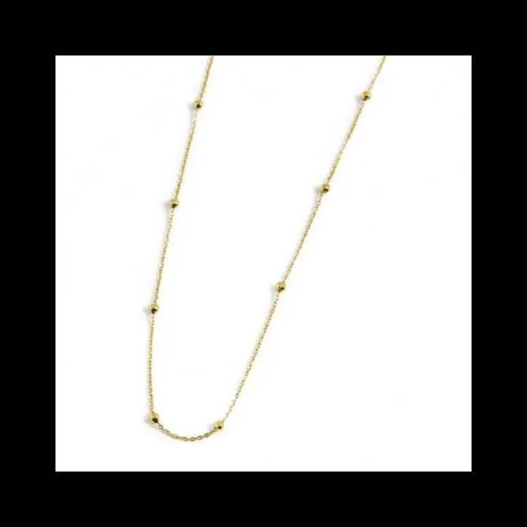 Marlù Collana Acciaio 44Cm Con Sfere Pvd Oro