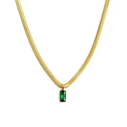 Marlù Collana catena snake cristallo baguette centrale