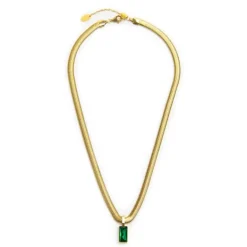 Marlù Collana catena snake cristallo baguette centrale