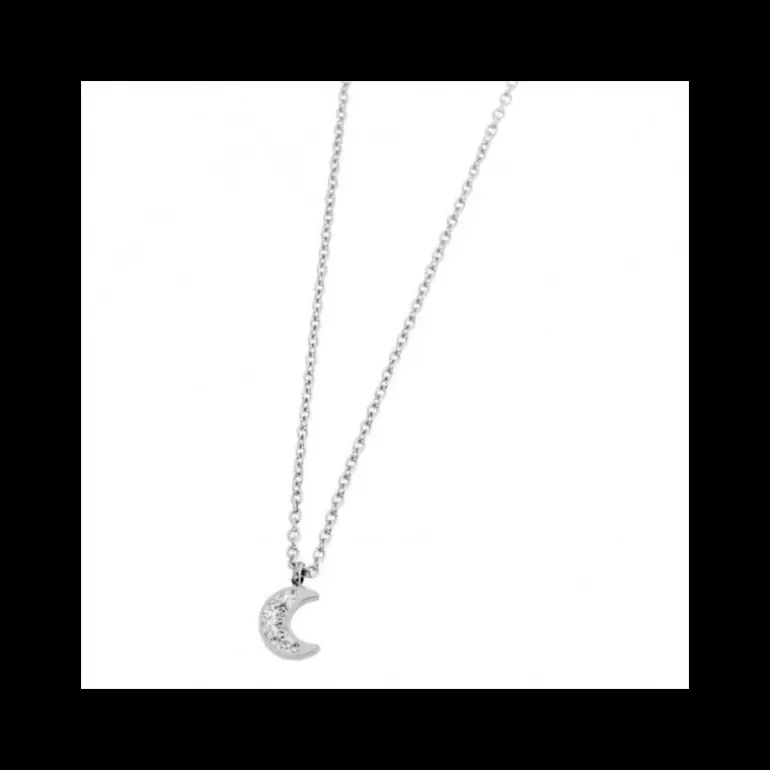 Marlù COLLANA LUNA ACCIAIO CON STRASS