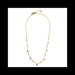 Marlù COLLANA ORO 45CM CON CRISTALLI COLORATI E SFERE