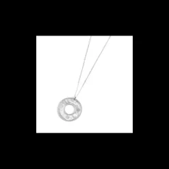 Marlù COLLANA PENDENTE CIRCOLARE MARTELLATO 15MM ACCIAIO