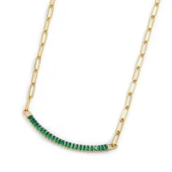 Marlù Collana tennis centrale cristalli baguette