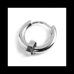 Marlù MONO ORECCHINO ACCIAIO LUCIDO CERCHIO 16MM CON ANELLO