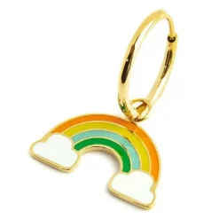 Marlù MONO ORECCHINO CON PENDENTE ARCOBALENO PVD ORO