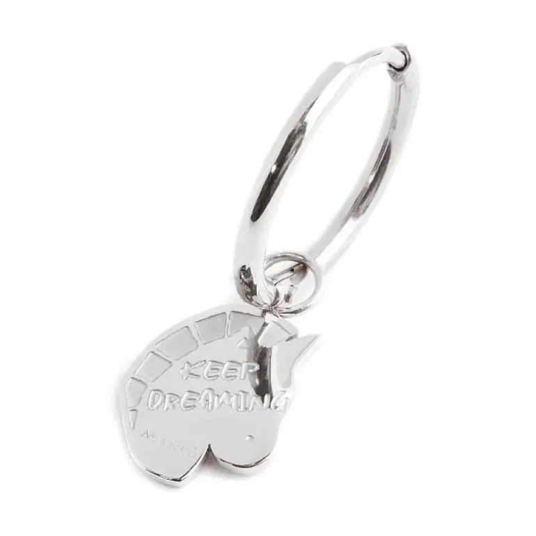 Marlù MONO ORECCHINO CON PENDENTE UNICORNO ACCIAIO