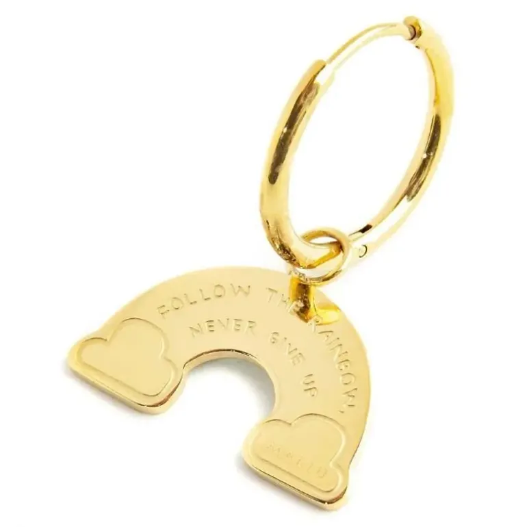 Marlù MONO ORECCHINO CON PENDENTE ARCOBALENO PVD ORO