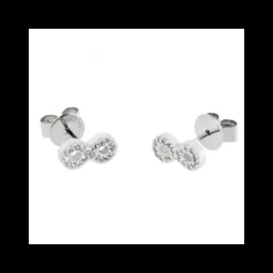 Marlù ORECCHINI INFINITO ACCIAIO CON STRASS