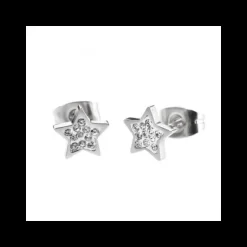 Marlù ORECCHINI STELLA ACCIAIO CON STRASS