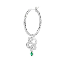 Marlù Orecchino a cerchio serpente con zircone