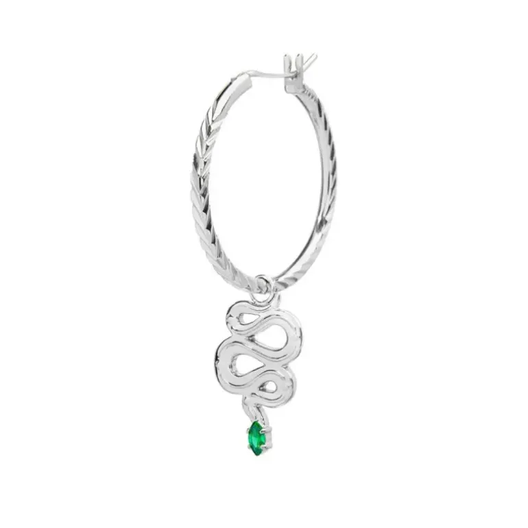 Marlù Orecchino a cerchio serpente con zircone