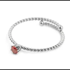 MARLÙ-ANELLO CRISTALLO ARANCIONE 3 MM ACCIAIO