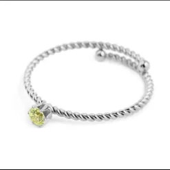 MARLÙ-ANELLO CRISTALLO VERDE 3 MM ACCIAIO