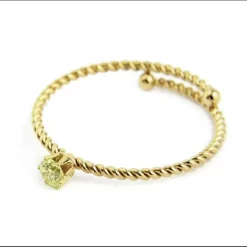 MARLÙ-ANELLO CRISTALLO VERDE 3 MM PVD ORO