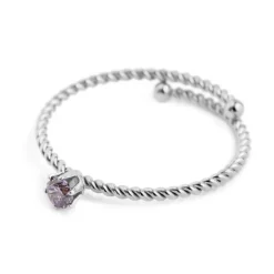 MARLÙ-ANELLO CRISTALLO VIOLA 3 MM ACCIAIO