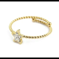 MARLÙ-ANELLO STELLA MARINA CON CRISTALLI BIANCHI PVD ORO