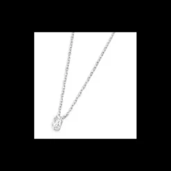 MARLù-COLLANA CON CRISTALLO BAGUETTE BIANCO ACCIAIO