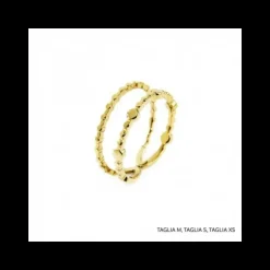 MARLU’ - ANELLO DOPPIA FASCIA PUNTINATA E MISTA PVD ORO