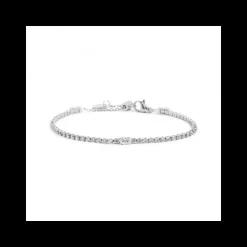 MARLU’ - BRACCIALE TENNIS 2MM ZIRCONI BIANCHI E ZIRCONE BAGUETTE CENTRALE ACCIAIO
