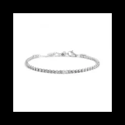 MARLU’ - BRACCIALE TENNIS 2,5MM ZIRCONI BIANCHI E ZIRCONE BAGUETTE CENTRALE ACCIAIO