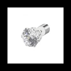 MARLU’ - ORECCHINO CON ZIRCONE BIANCO 7MM ACCIAIO