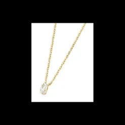 MARLU'-COLLANA CON CRISTALLO BAGUETTE BIANCO PVD ORO