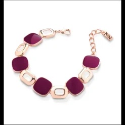 MEWO JEWELS Bracciale con quadrati smaltati viola