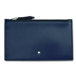 MONTBLANC - PORTAFOGLI CUSTODIA CON CERNIERA PORTACARTE MEISTERSTÜCK VITELLO COLOR BLU