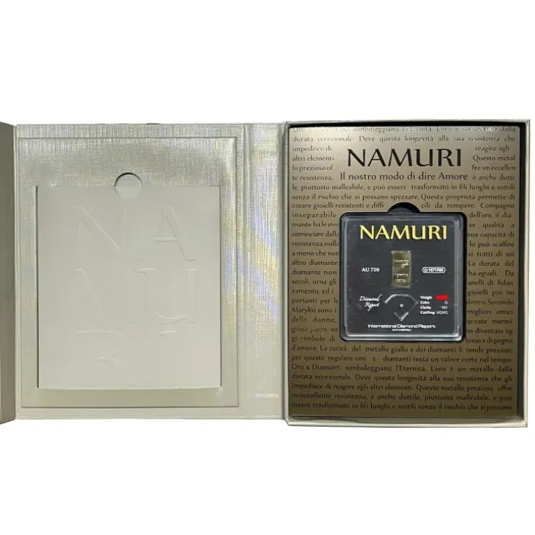Namuri - LINGOTTO 1 GRAMMO ORO 18KT e DIAMANTE 0,09CT G VS1