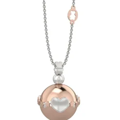 Nanan Collana con Pendente Con Bolas Rosa In Metallo - Cuore