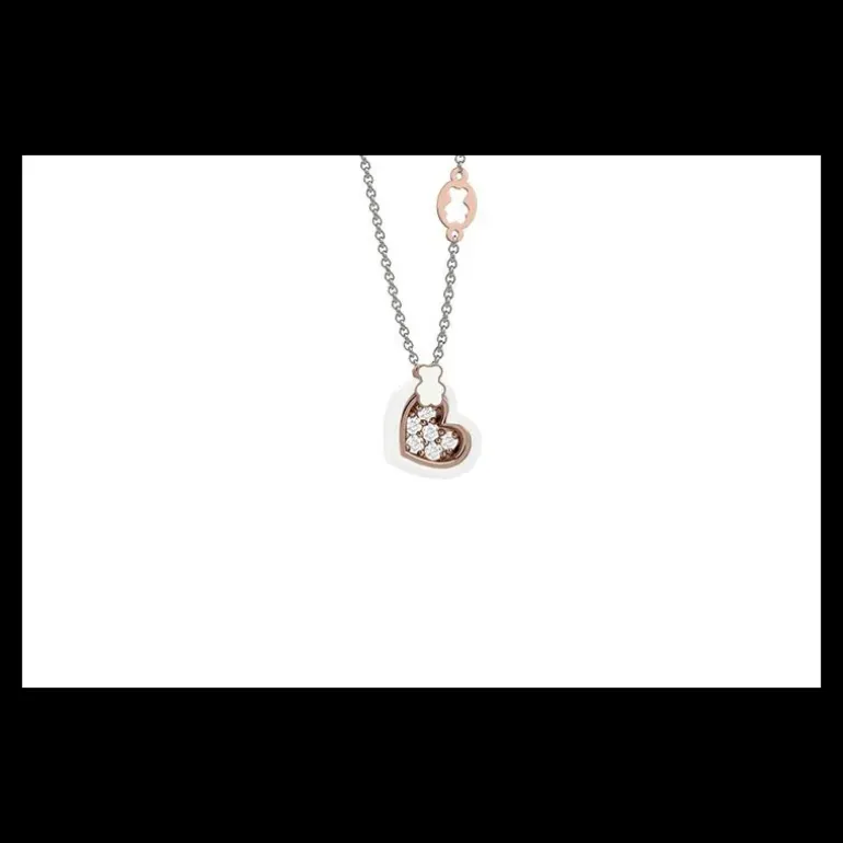 Nanãn Collana con Ciondolo cuore bianco