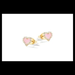 Nanàn Orecchini Cuori Rosa Argento