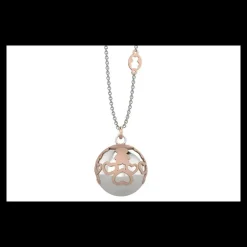 Nanãn Collana con Pendente con ciondolo boule e decori a forma di cuore e orsetto