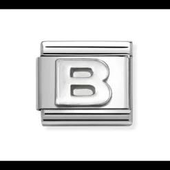 NOMINATION - LINK COMPOSABLE CLASSIC LETTERA B IN ARGENTO