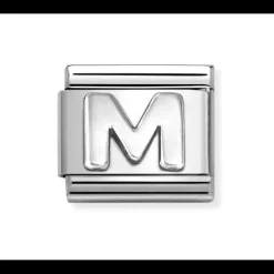 NOMINATION - LINK COMPOSABLE CLASSIC LETTERA M IN ARGENTO