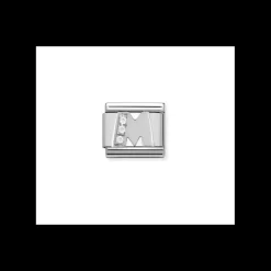 NOMINATION - LINK COMPOSABLE CLASSIC IN ARGENTO LETTERA M