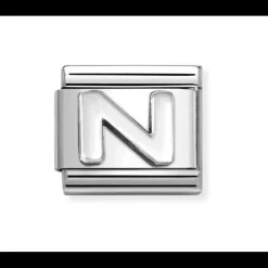 NOMINATION - LINK COMPOSABLE CLASSIC LETTERA N IN ARGENTO