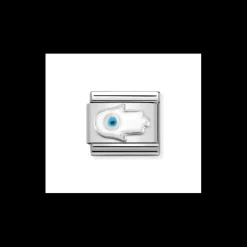 NOMINATION - LINK COMPOSABLE CLASSIC MANO DI FATIMA IN ARGENTO E SMALTO