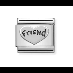 NOMINATION - LINK COMPOSABLE CLASSIC CUORE AMICIZIA IN SMALTO