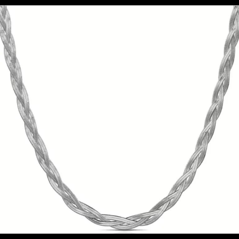 Ops Object - COLLANA SILKY TWIST maglia piatta intrecciata