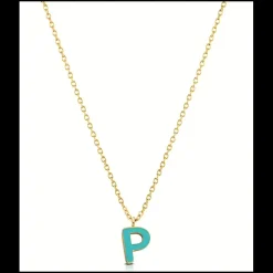 Ops Object - Collana COLOR LETTER P con smalto colorato