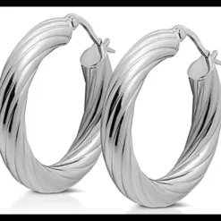 Ops Object - Orecchini FANCY a cerchio Striato Silver