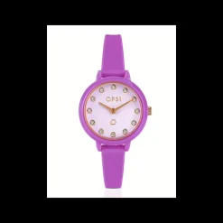 Ops Object - Orologio PRECIOUS ROUND con cinturino in silicone viola