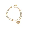 Ops Objects - Bracciale pendente cuore con pietra BELOVED